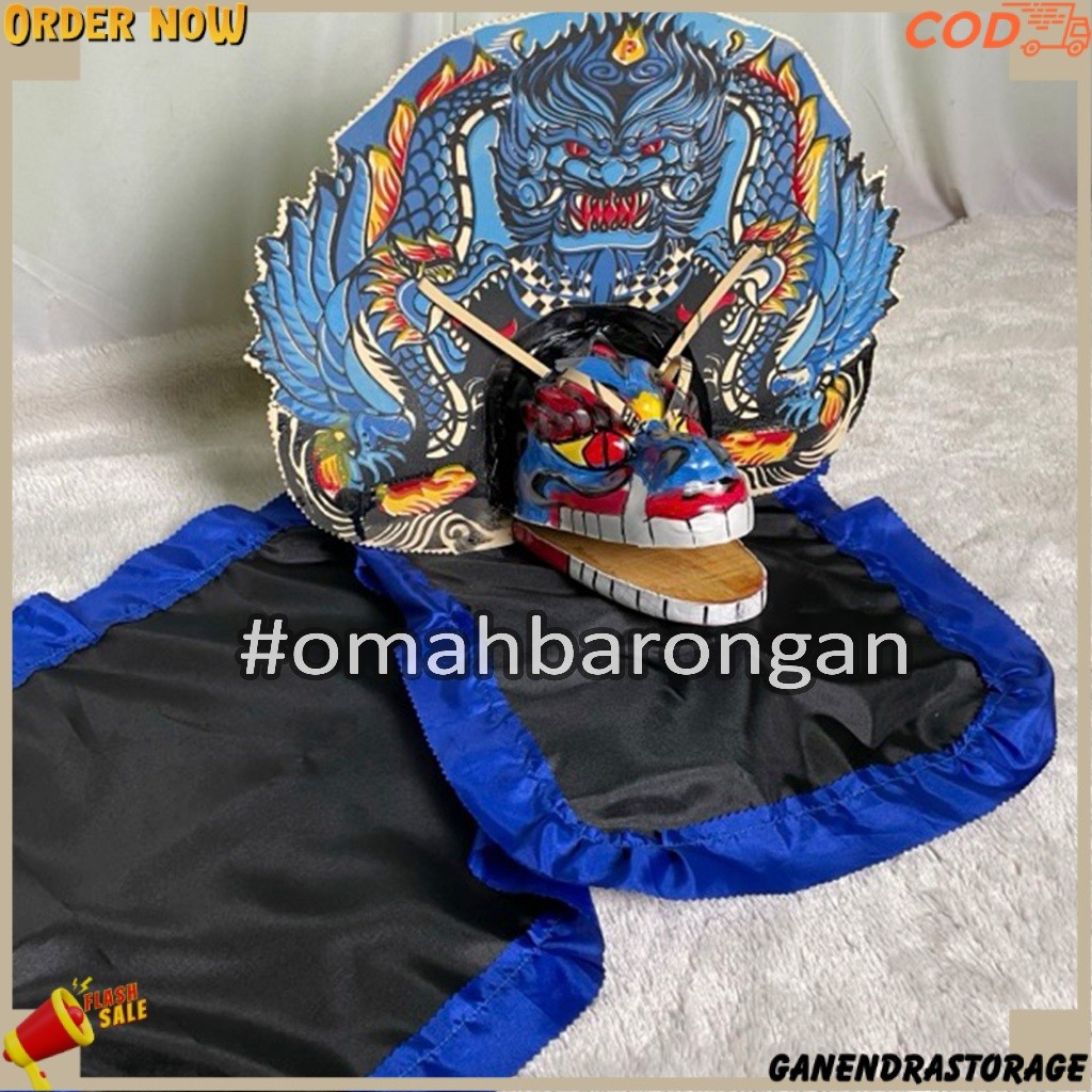 Barongan Devil Biru Spon Ukuran Tanggung Free Kemul Untuk Anak anak