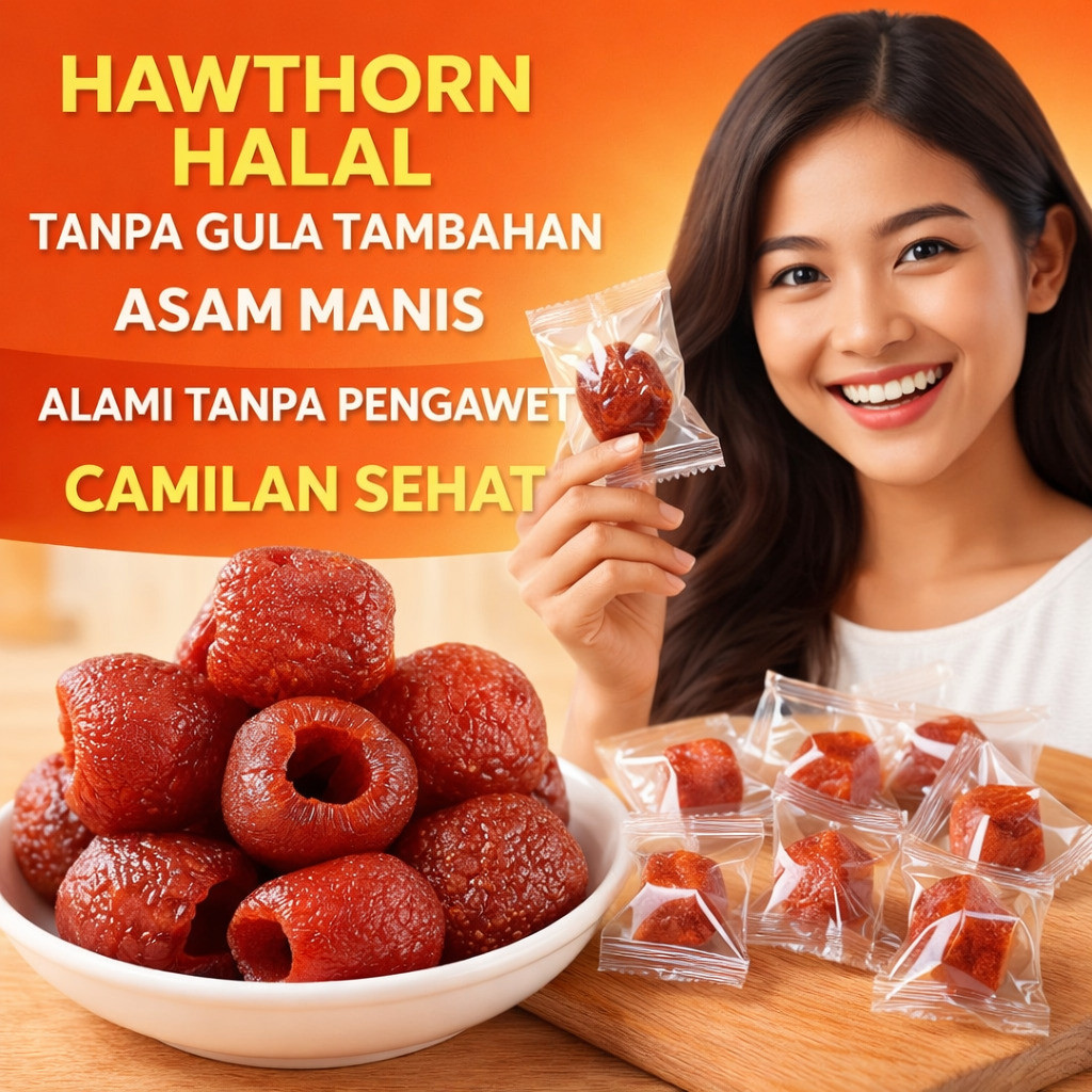 24H Pengiriman Cepat - [GRATIS ONGKIR] Freeze Dried/Hawthorn Berongga Tanpa Biji/Halal Buah Sejenis 