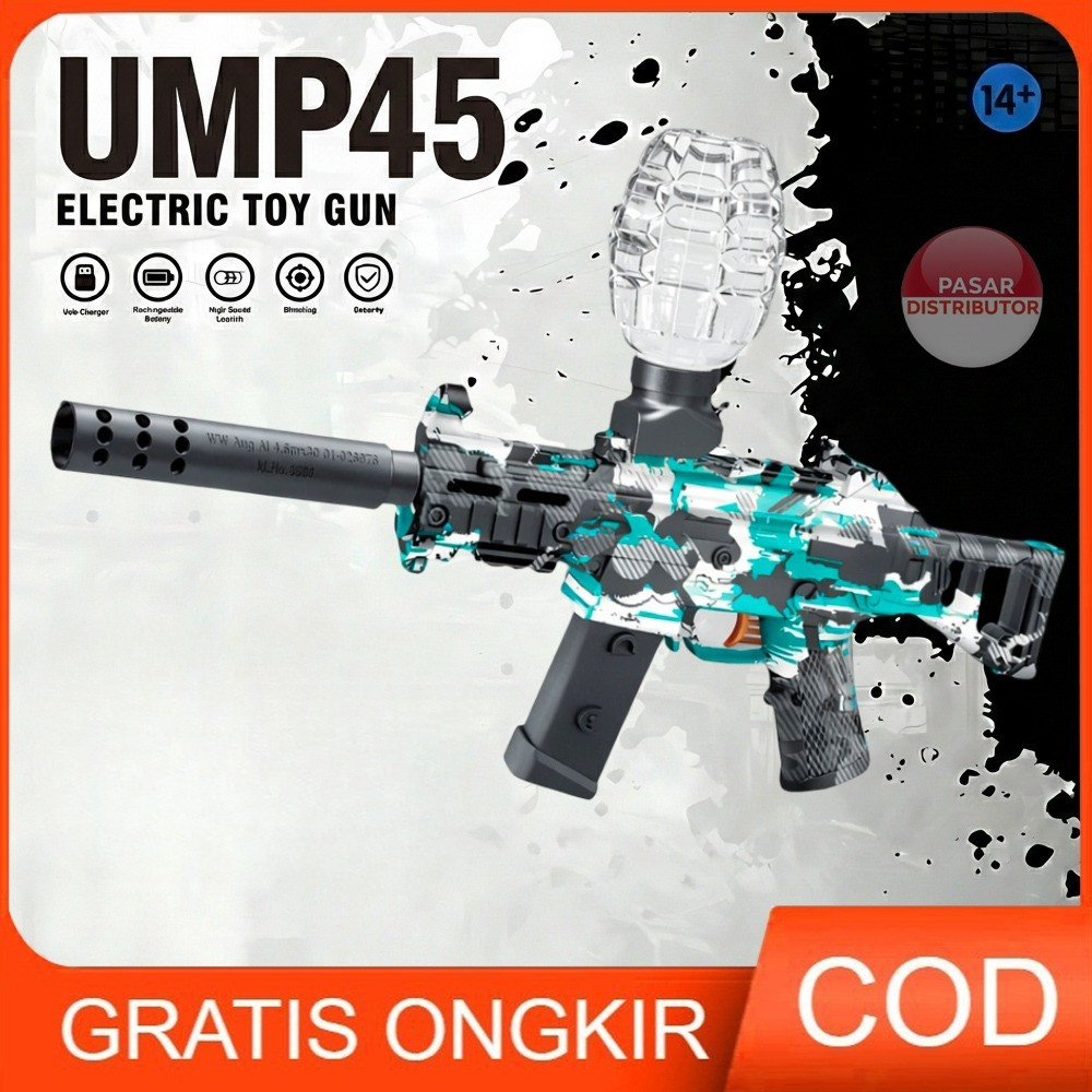Pasar Distributor BTC-3040 UMP45 ELECTRIC TOY GN Mainan Tembakan Aman Seru Bubble Keren Outdoor