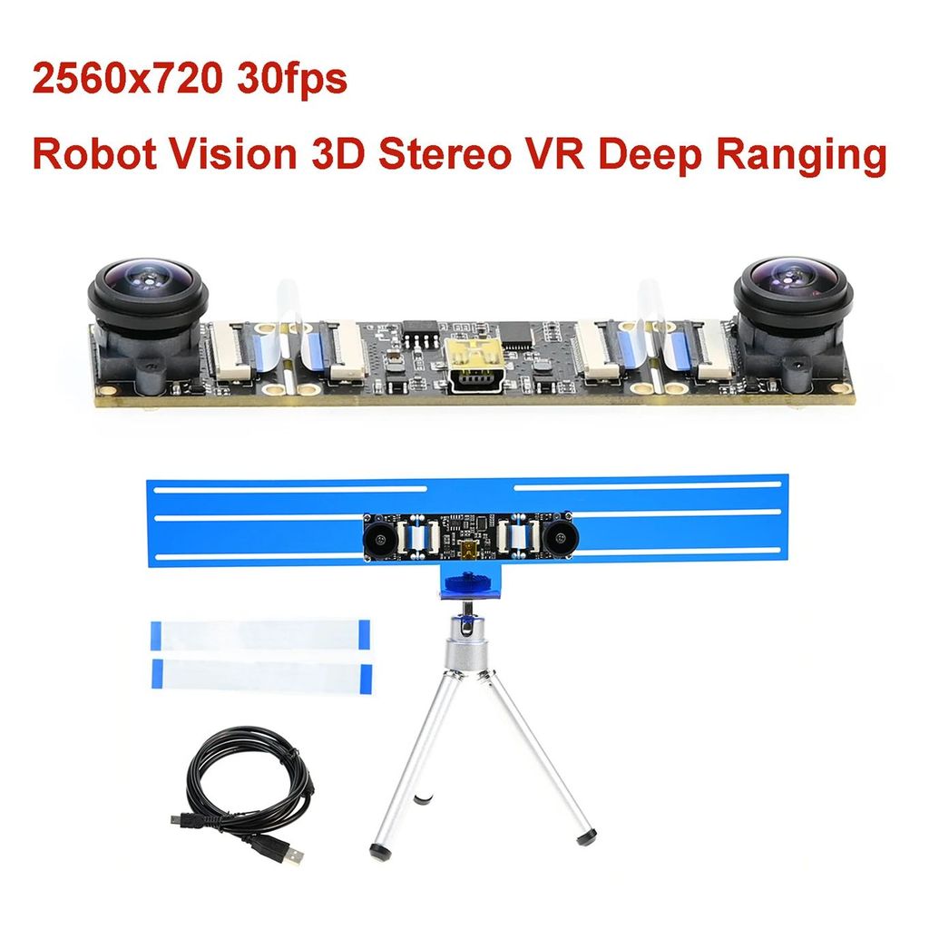 Modul Kamera USB GXIVISION 720P Lensa Ganda Sinkron, 2560x720 30FPS, Baseline Dapat Disesuaikan, Vis