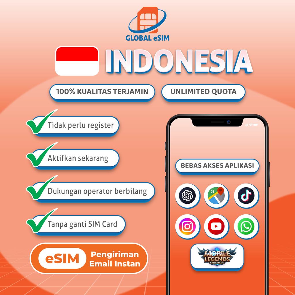 IndonTrust esim Indonesia 3GB15HARI Telkomsel | Solusi IMEI Blokir | IPHONE Inter