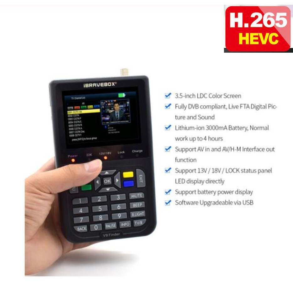 ibravebox V9 Finder supports h.265 Satellite Finder LCD gital Satellite Signal Finder Meter satfinde