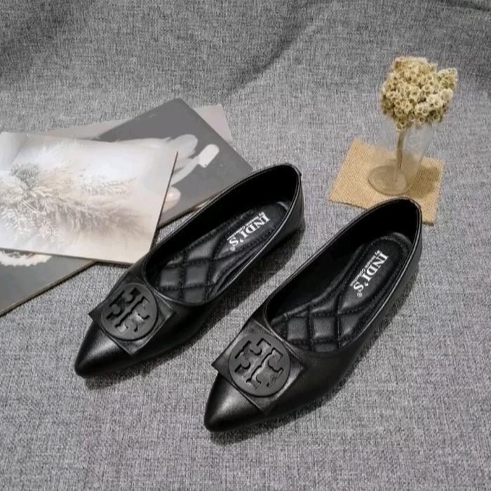Sepatu FlatShoes Wanita Kekinian Terbaru NESANH - RISMA Shoes - Hitam, 37