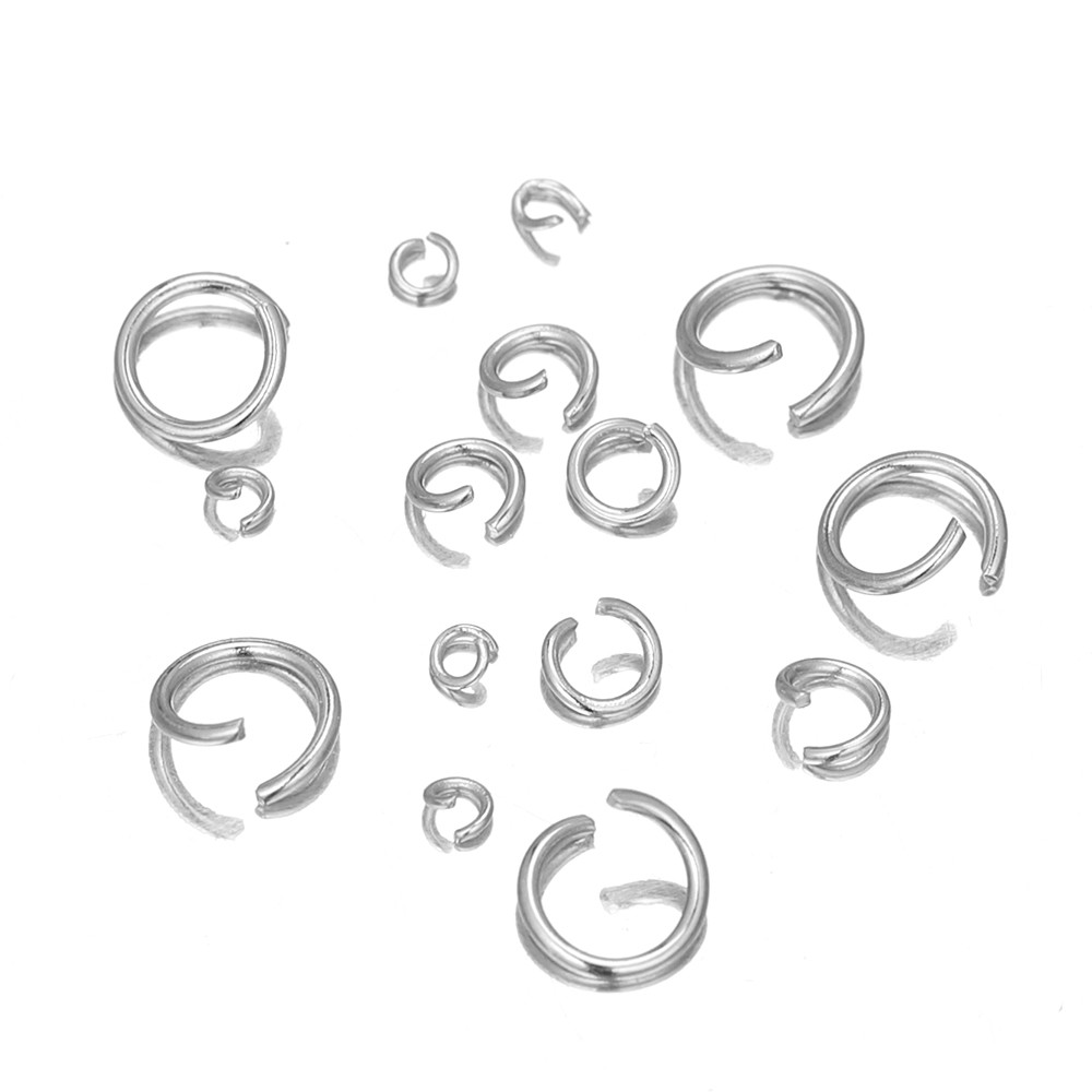 200pcs Cincin Terbuka Stainless Steel 4mm 5mm 6mm 7mm 8mm, Konektor Cincin untuk Pembuatan Perhiasan