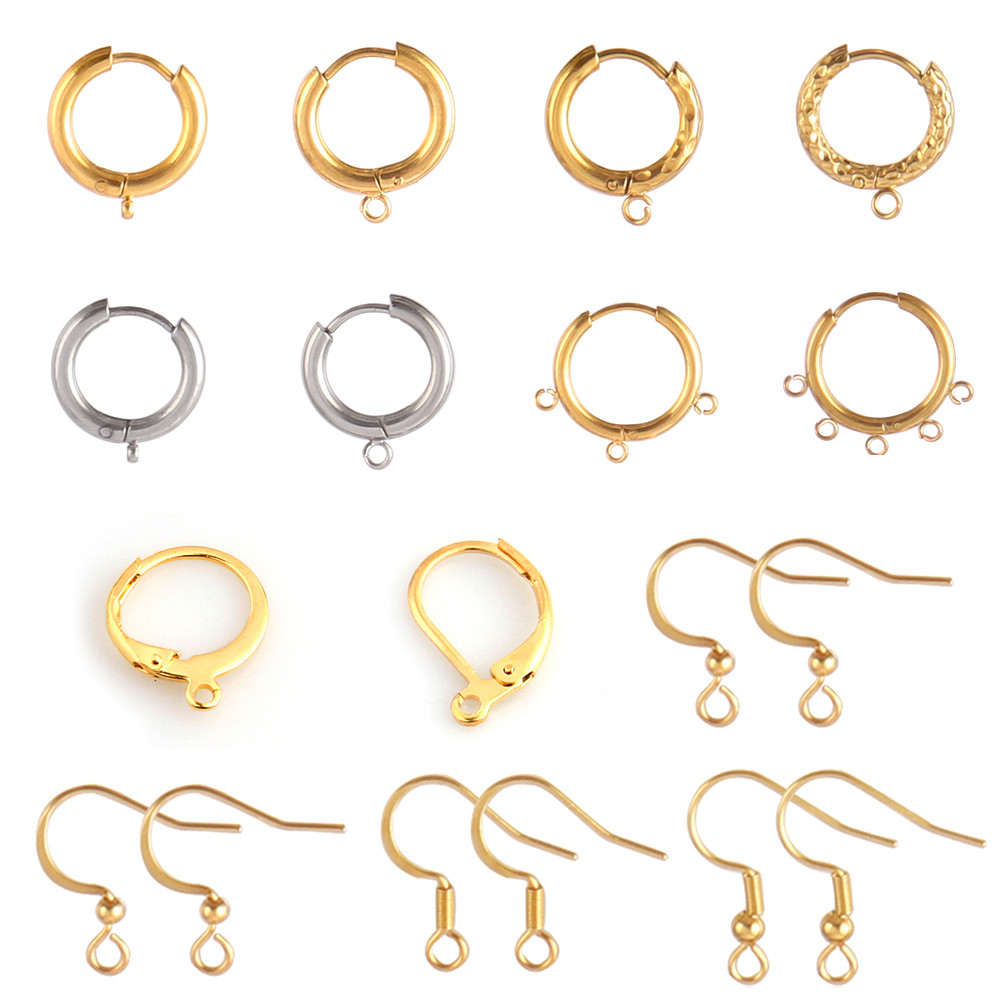 10-50pcs/Lot Pengait Anting Stainless Steel, Penjepit Anting, Aksesoris Pembuatan Perhiasan DIY