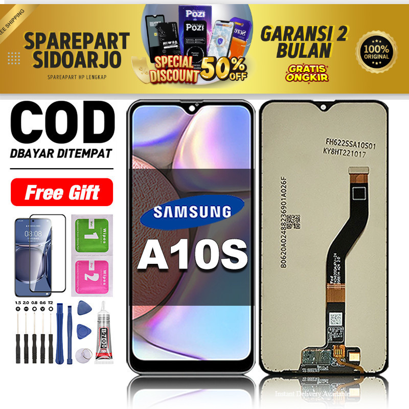 LCD Samsung A10S Fullset hp layar Touchscreen untuk Glass Touch Screen Digitizer COD -original free 