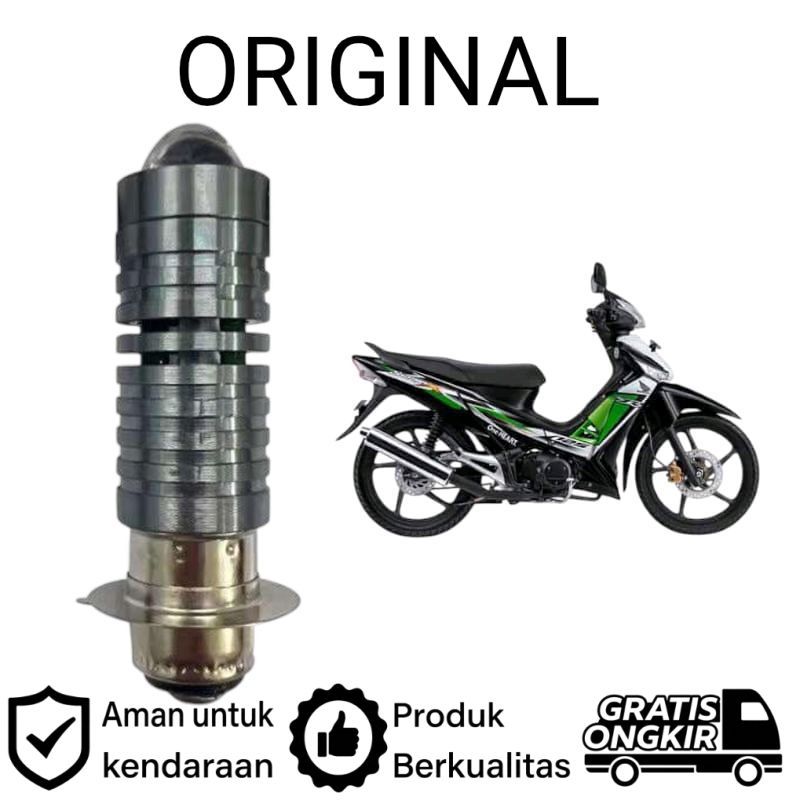 AM 1pcs Lampu depan LED H6 Laser motor Honda New Supra X 125R