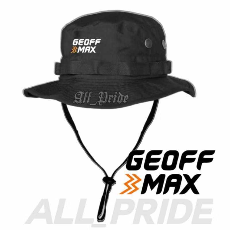 TOPI RIMBA GUNUNG ADVENTURE OUTDOOR HIKING CAMPING HAT TALI PREMIUM ORIGINAL LOGO GEOFF MAX ADVENTUR