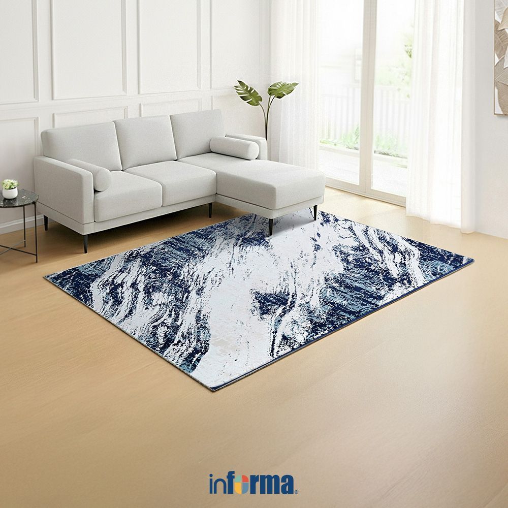Informa Genesis Karpet 28241 - Biru Navy Alas Lantai Dekoratif Rug Permadani Karpet Rumah