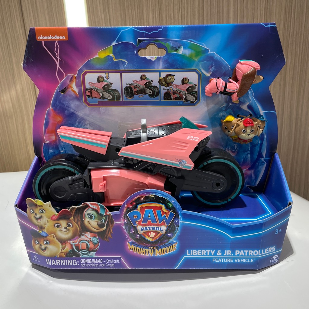 100% Original Paw Patrol Mighty Movie Liberty & Poms JR. Patrollers Rescue Figures Action Figure Bir