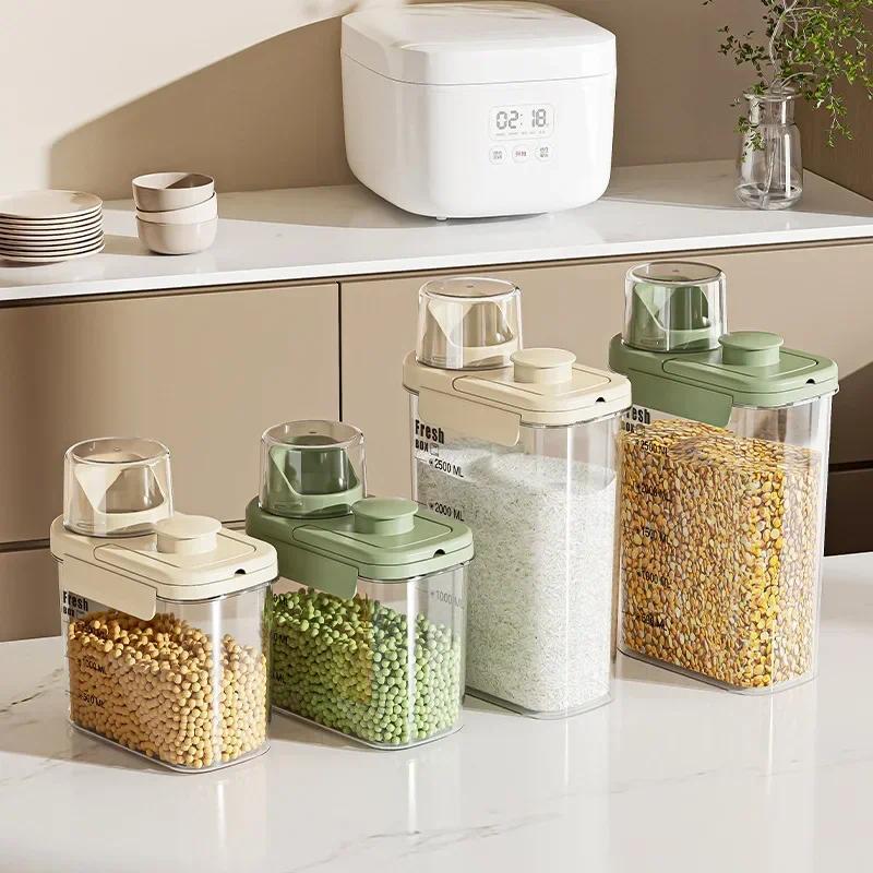 Portable Sealed Storage Tank Transparent Sealed Box Grain Household Rice Storage Bucket Kiten Tools
