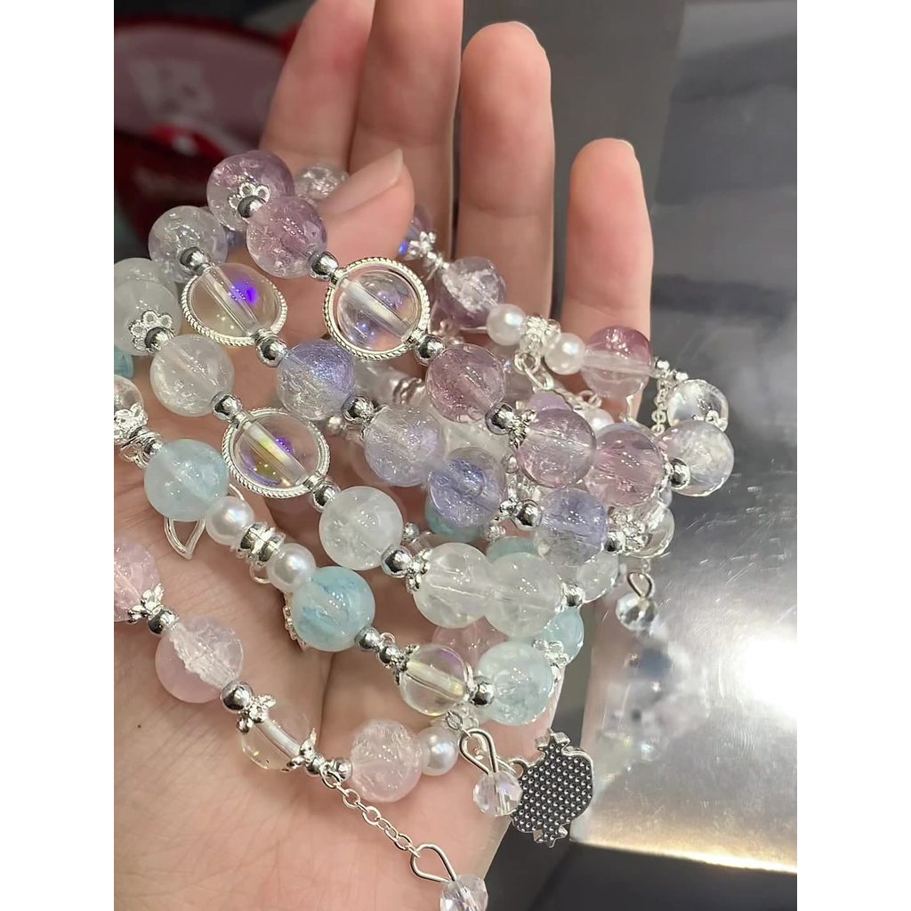 Gelang Manik Kerang & Kristal Manik Mewah untuk Wanita, Gelang Manik Cantik