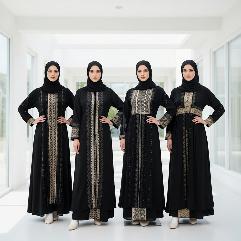 Abaya Gamis Jumbo Hitam Premium Import Turki Elegan Mewah Busana Muslimah Umroh Lebaran Wanita Dewas
