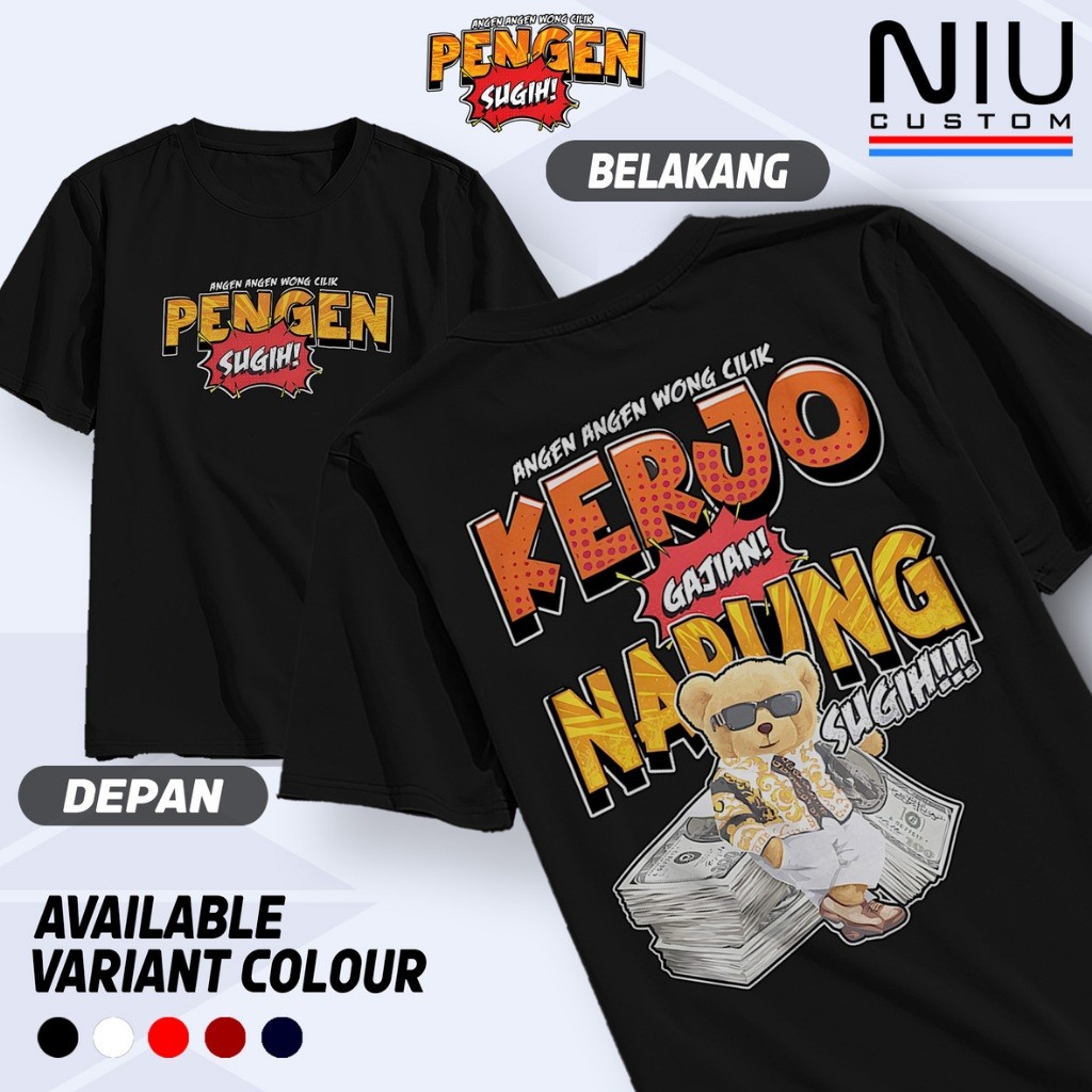 Kaos Kerja Non Stop Baju Pekerja kelas pekerja pegawai kuli Tshirt Pria kekinian Keren Distro Murah