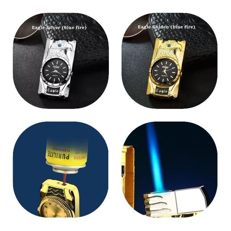 New  Korek Api Jam Eagle Korek Unik api Bara Jet Las dapat diisi ulang