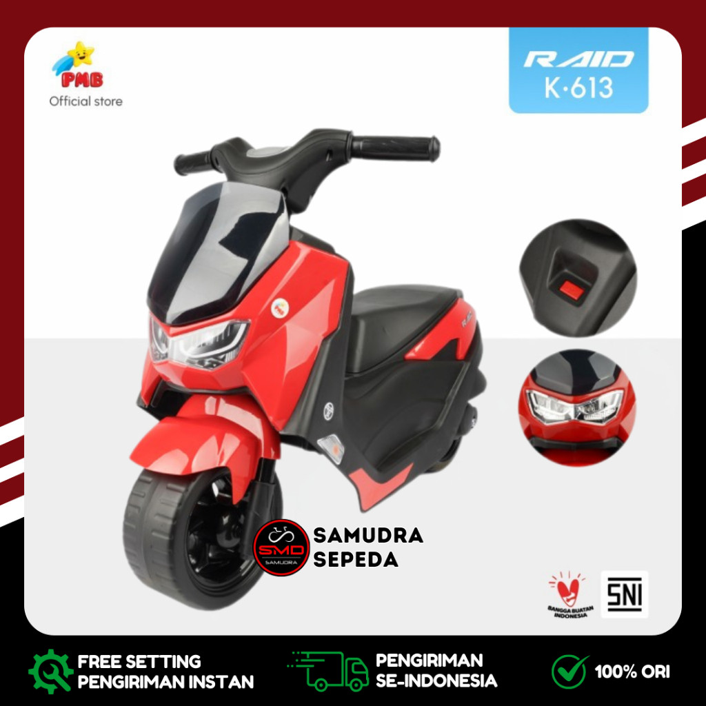 Motor Mainan Anak Mini PMB K613 Raid Nmax Tanpa Aki Murah BDG