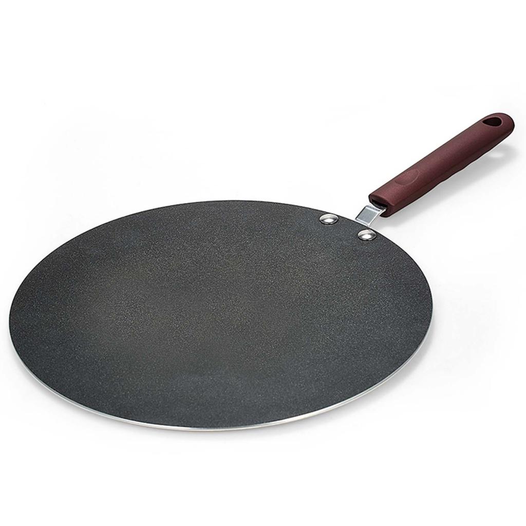 Pancake Pan Aluminum Alloy Crepe Maker Flat Pan Griddle Pan with Spreader & Spatula Crepe Maker Grid