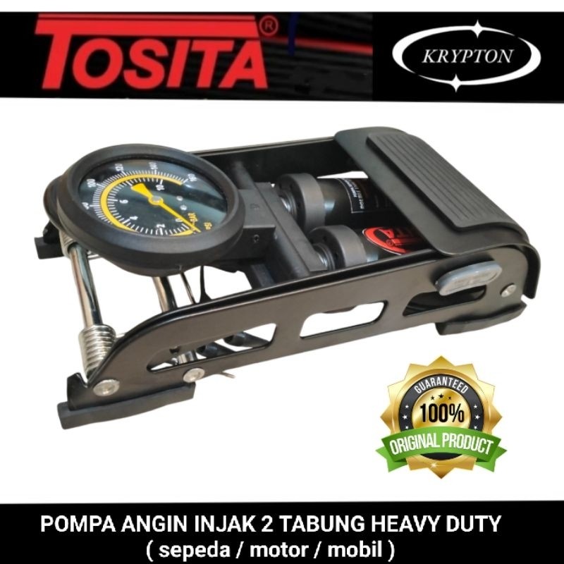 tosita pompa injak angin 2 tabung  ( sepeda / motor / mobil )