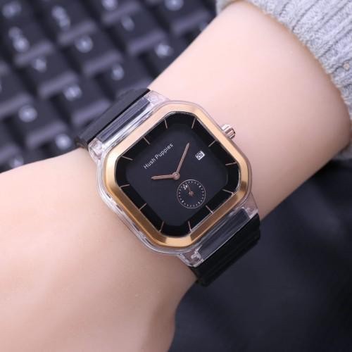 PROMO TERBARU KS Jam Tangan Wanita Pria Hush Puppies 2811 9311 Rubber Segi Crono Detik 1 Tanggal