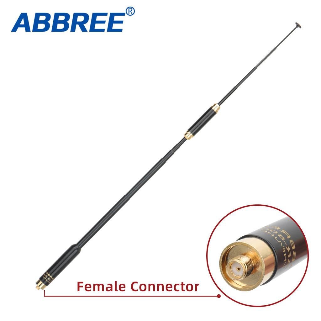 ABBREE AR-800 SMA-F Antenna VHF/UHF Dual Band High Gain Long Range Telescopic Antenna For Baofeng UV