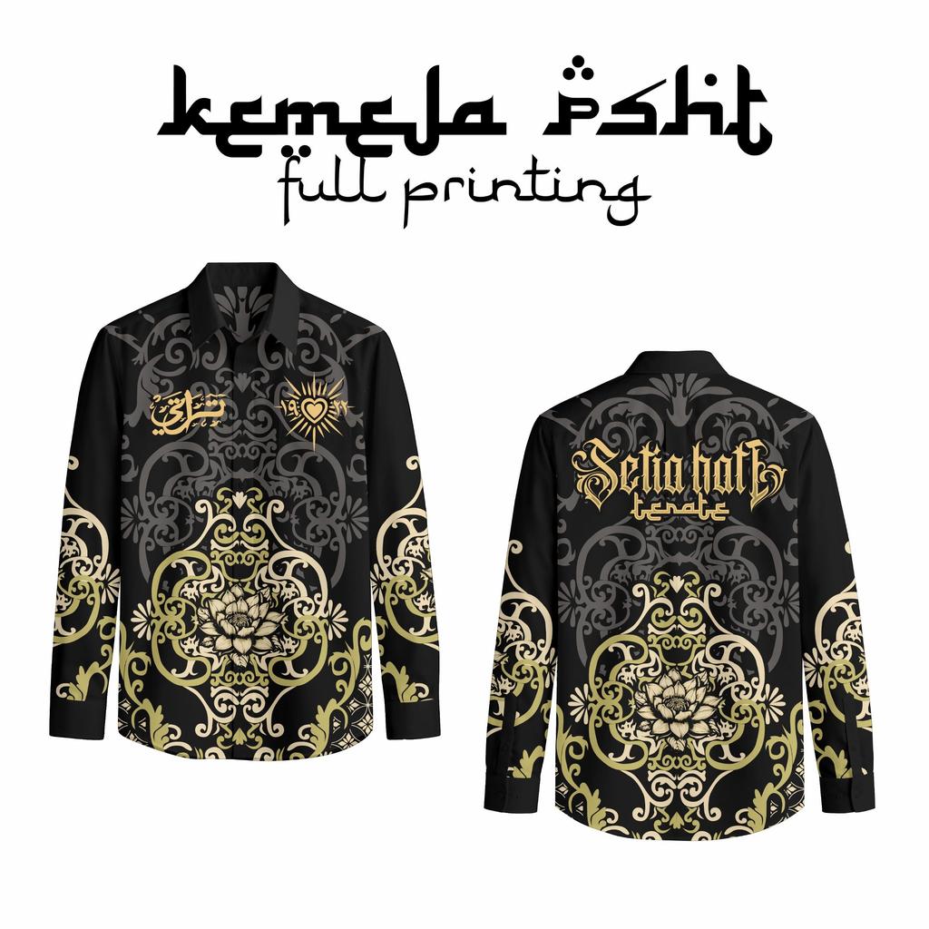 Kemeja Batik Printing PSHT Setia Hati Terate Motif Modern Pria Lengan Panjang Pendek By Maxter YZ20 