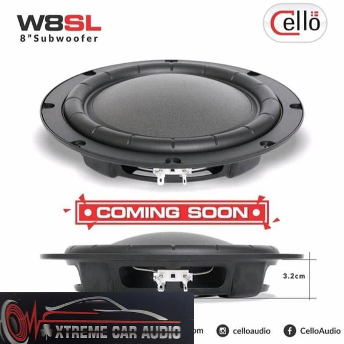 Subwoofer slim cello 8 inch W 8 sl- GARANSI RESMI - 100% BARANG ORIGINAL