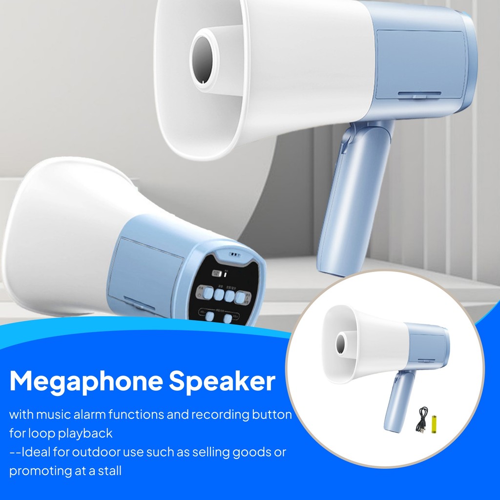 Megaphone Speaker Portable Megaphone for Cheerleang Coaches Amplifier Foldable Handle Adjustable Vol