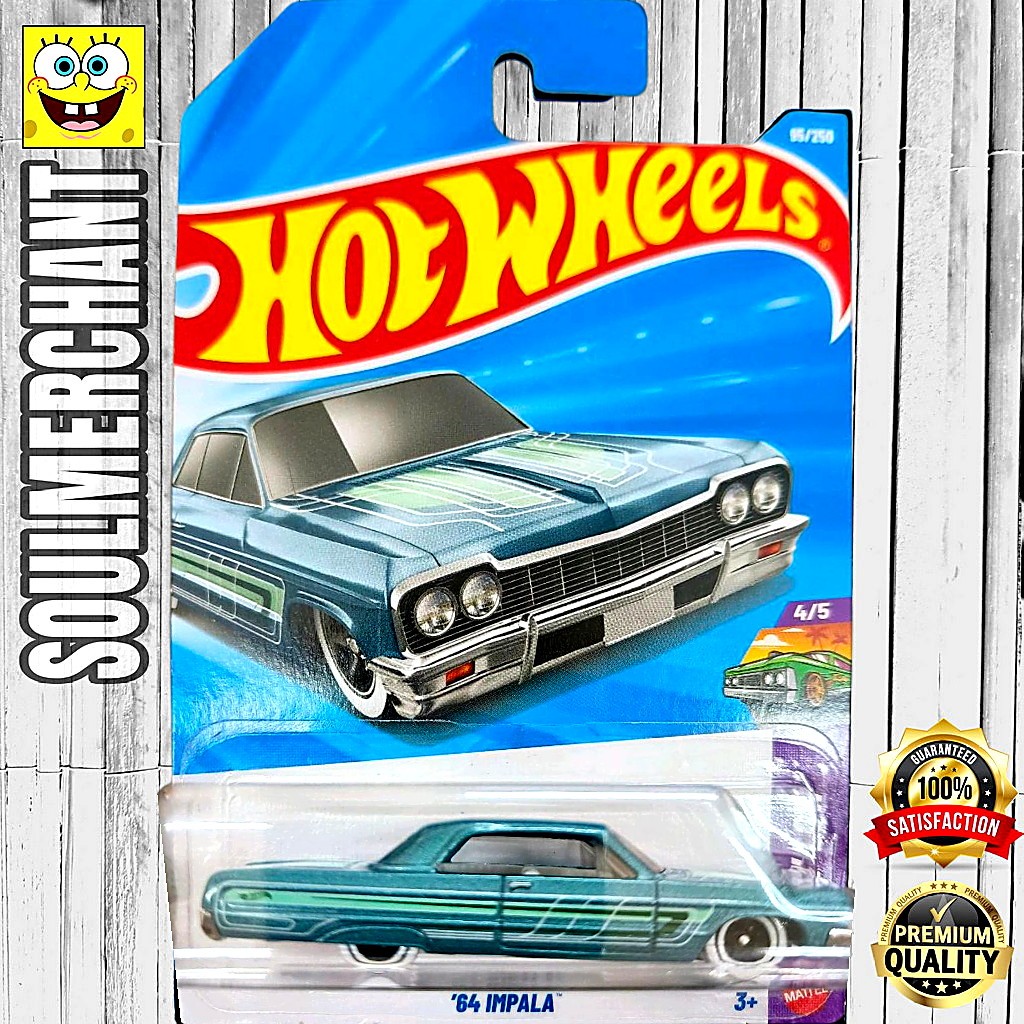 Hot Wheels 64 Impala Biru Diecast Mobil Muscle Klasik