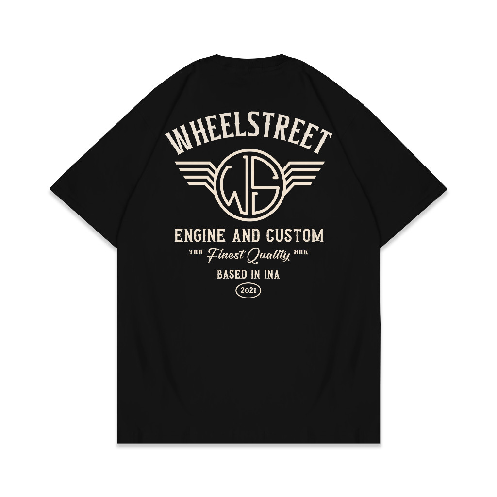 Kaos  Wheelstreet - Tshirt - Engine and Custom - Black