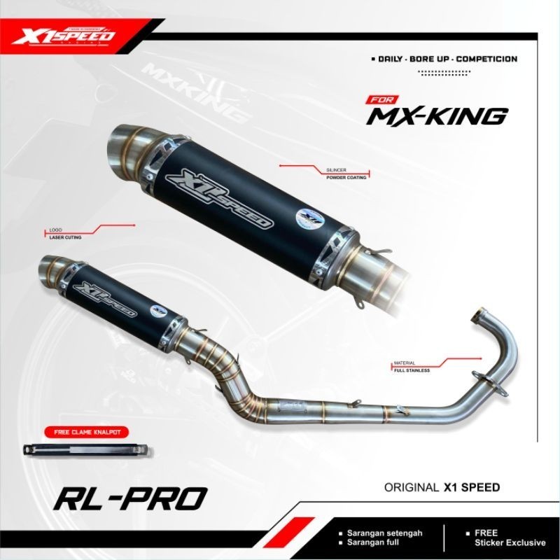 knalpot racing MX king Malaysia Stell Original X1 Speed Slinser Bulat