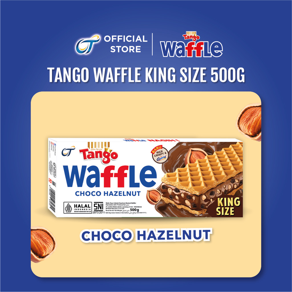 Tango Waffle King Size Cokelat Hazelnut 500 Gram - Isi Banyak & Lebih Puas, Wafer Renyah Kemasan Bes