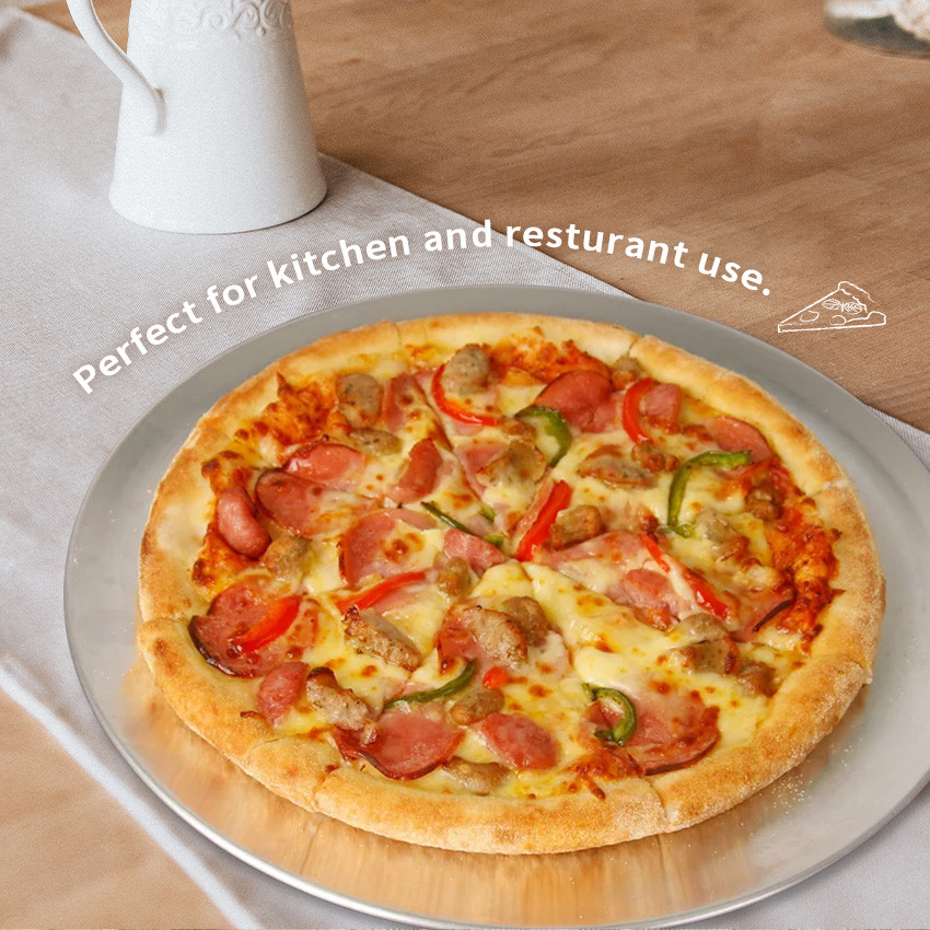 Food Grade Aluminum Pizza Pan 9101214Inch Pizza Tray Oven Pizza Crisper Pan Round Pizza Sheet Baking