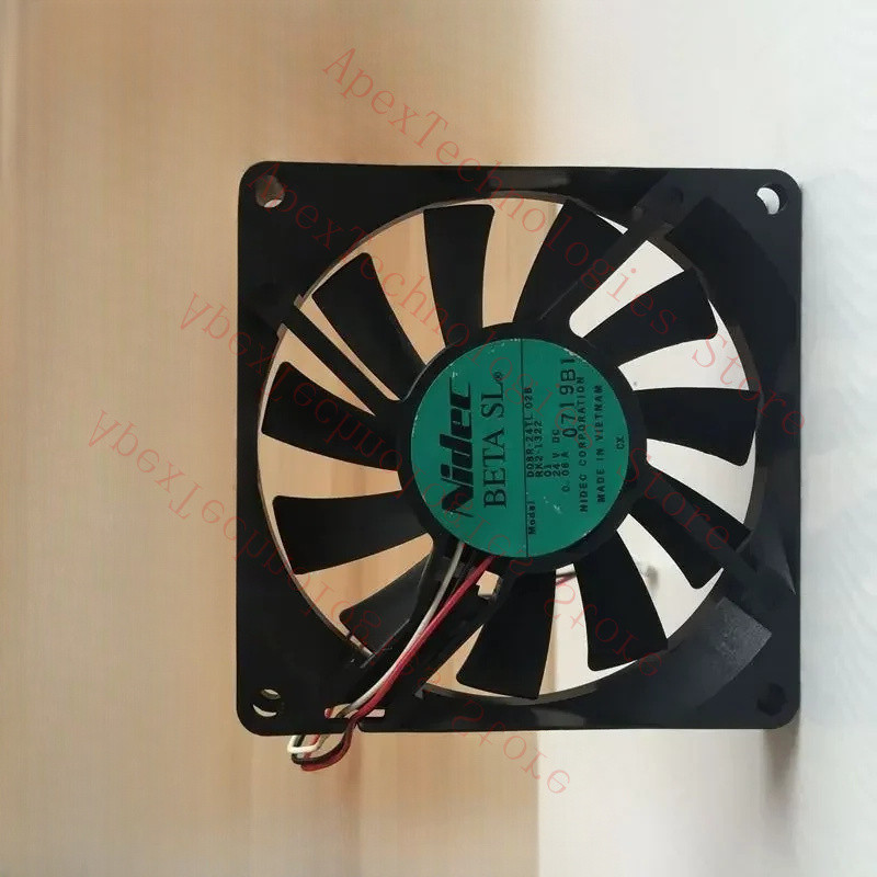 Y    Nidec D08R24TL 02B 24V 006A 80x80x15mm 3Wire Server Cooling Fan