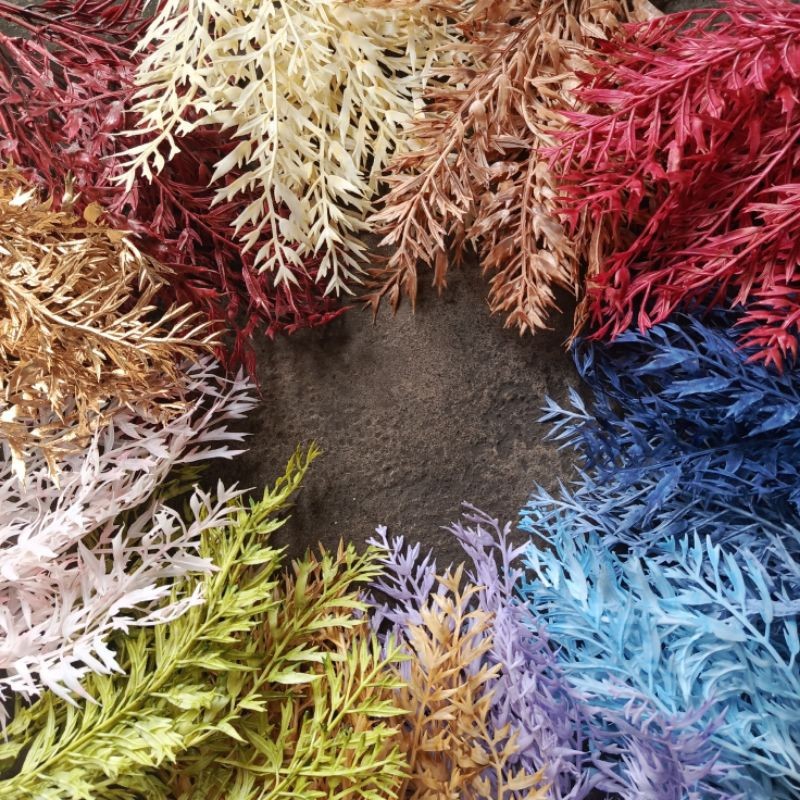 Daun Misty artificial daun palsu daun hias daun dekorasi Hiasan seserahan bahan buket Filler daun Hi