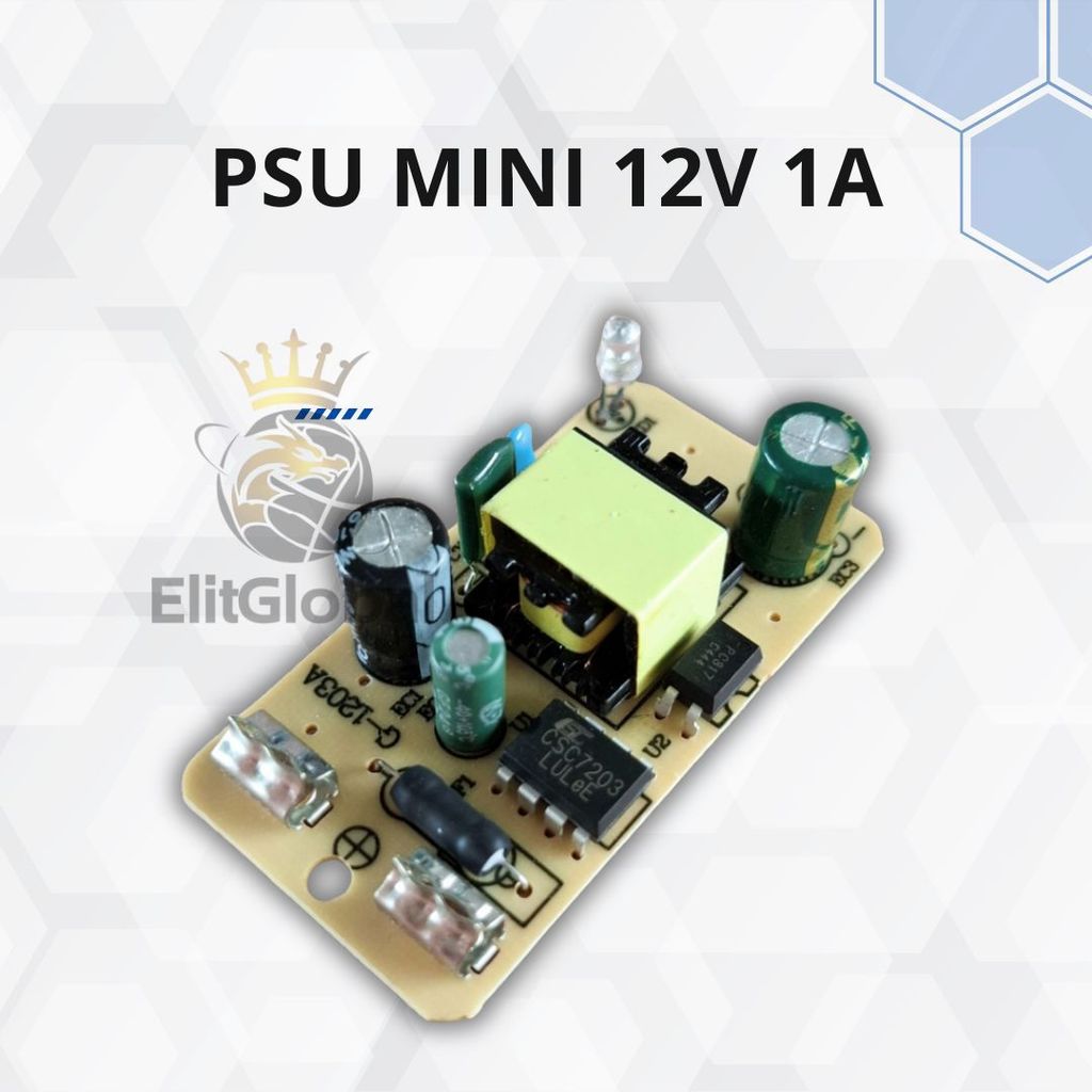 Kit SMPS 12V 1A Modul Power Supply 12VDC 1A Input AC 220V 240V Aplikasi Elektronik DIY