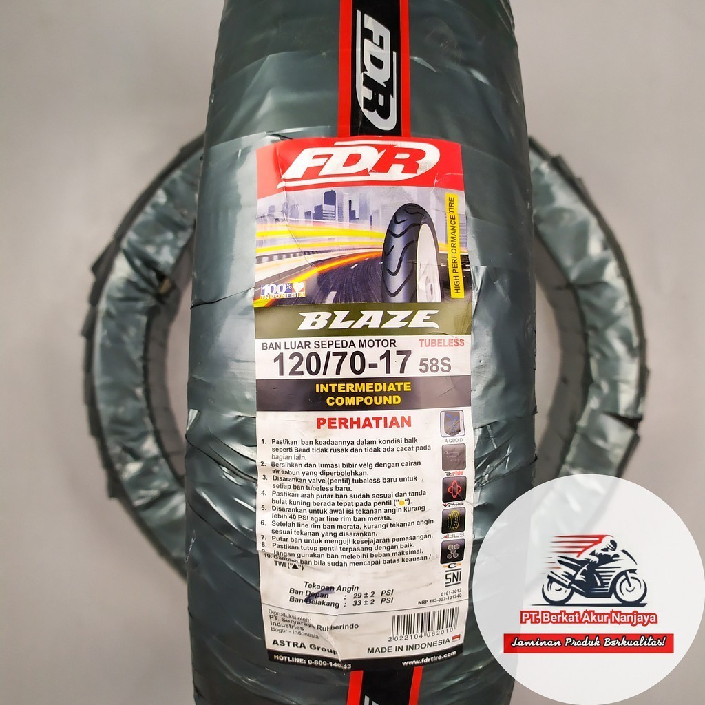 FDR Blaze 120/70-17 Ban Motor Sport Tubeless