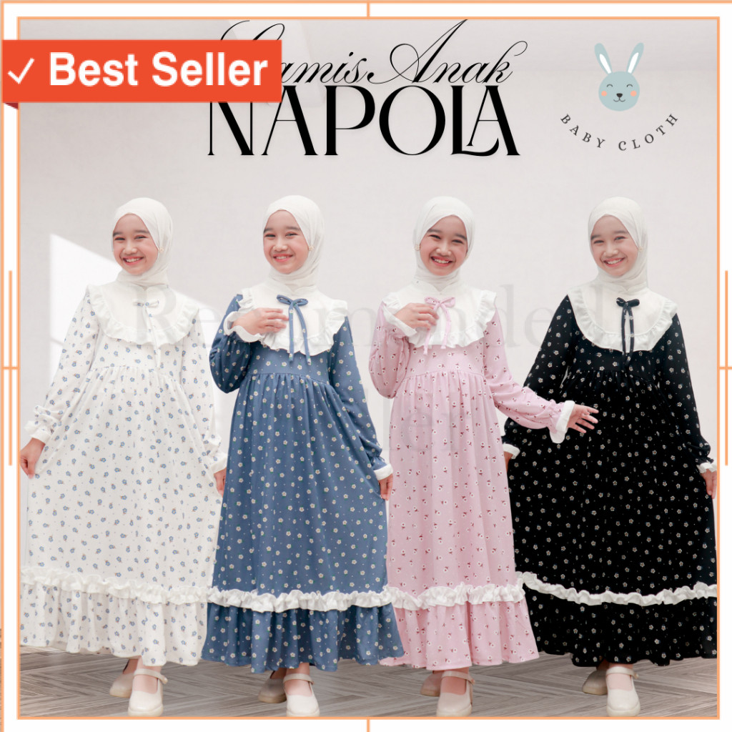 Fashion Anak Baju Lebaran Murah / GAMIS ANAK NAPOLA SMLXL BABY.CLOTH UNTUK UMUR 3-14 TAHUN GAMIS NGA