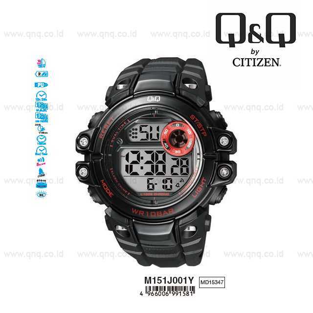 New 161 Q&Q QnQ QQ Original Jam Tangan Pria Digital - M151 M151J Water Resist 161