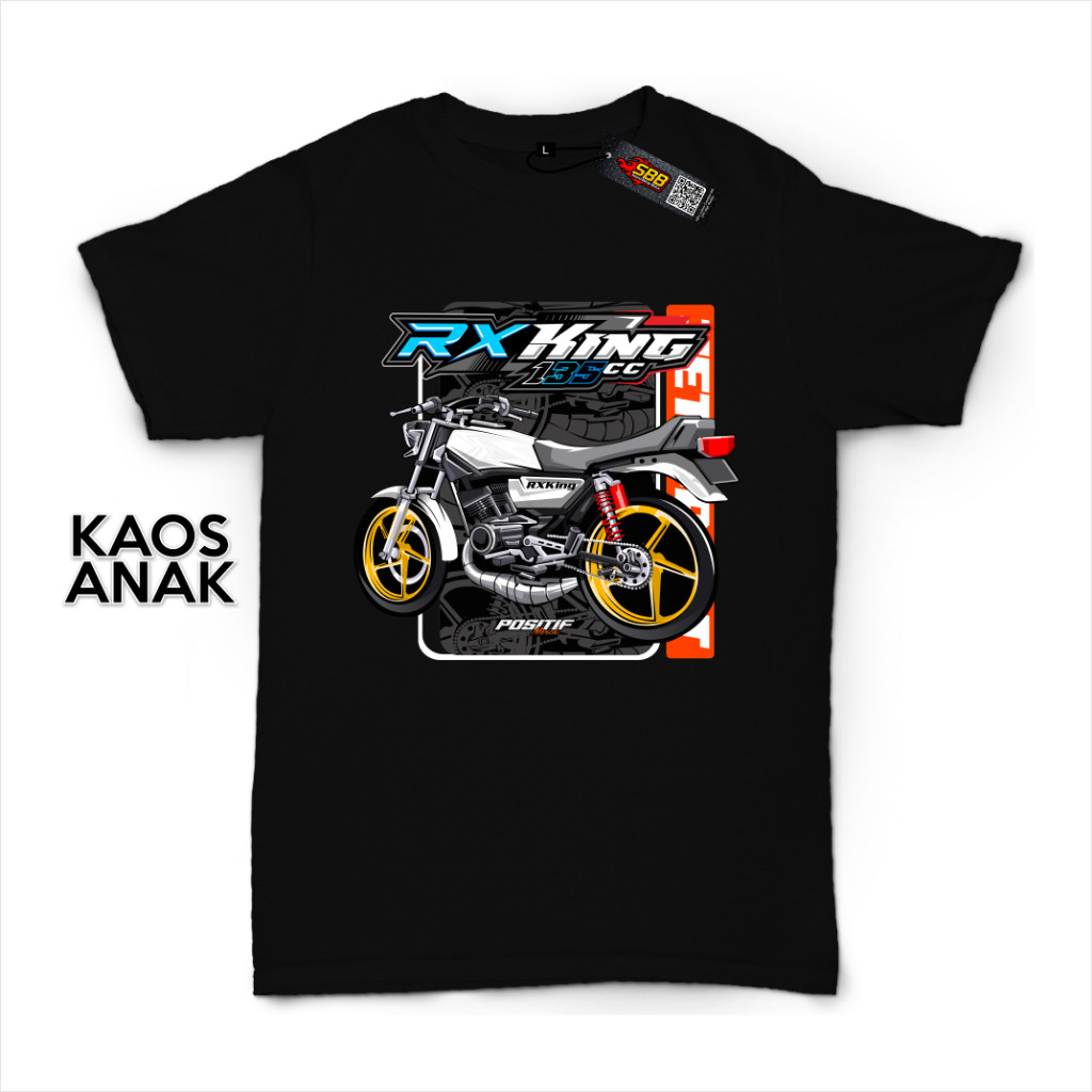 Baju Kaos Anak Motor RX King Putih Racing Distro Katun