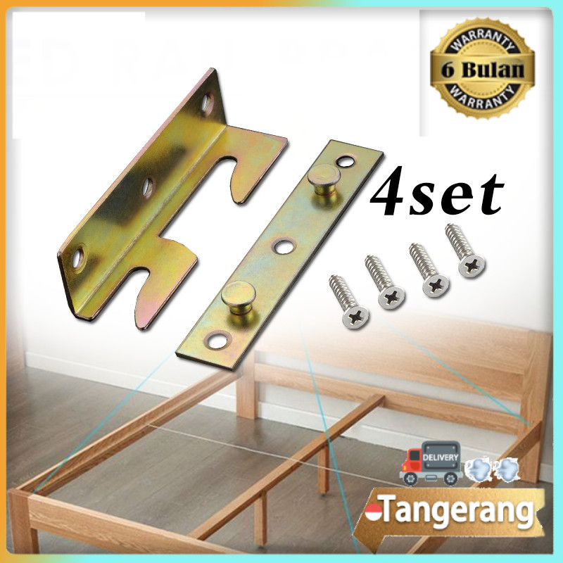 4pcs/set Hak Ranjang Dipan Siku Tempat Tidur Bayi Box Bed Fitting Engsel Skrup