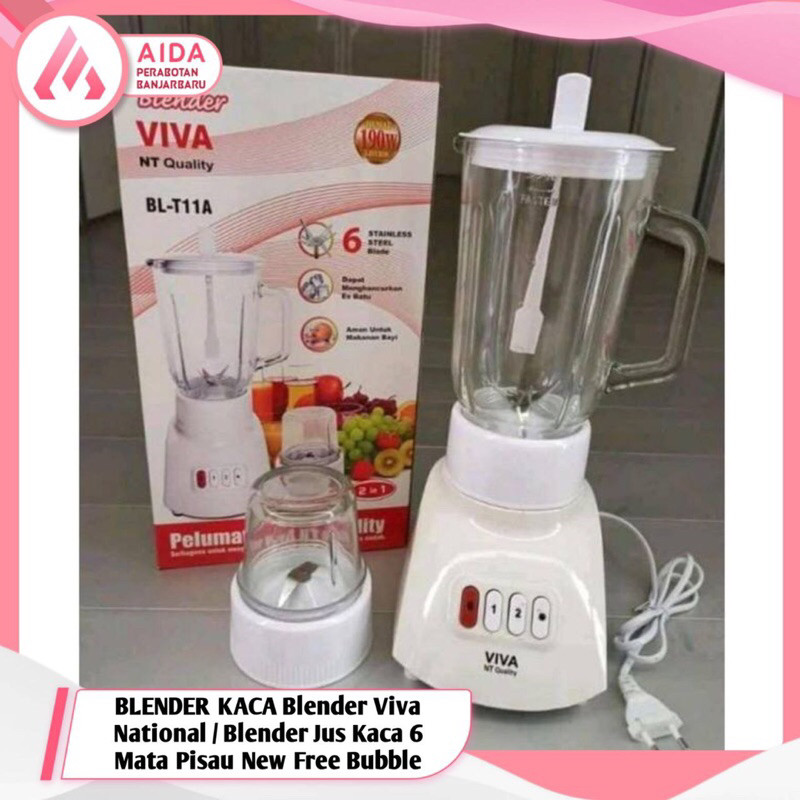 BLENDER KACA Blender Viva National / Blender Jus Kaca 6 Mata Pisau New Free Bubble