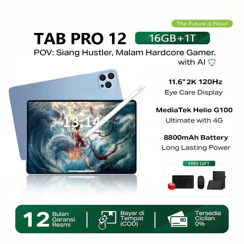 INFINlX Asli Baru PRO 12 PAD NFC Tablet Android 11.6" IPS Screen 5G/4G Wi-Fi Tab Asli Resmi Tablet A