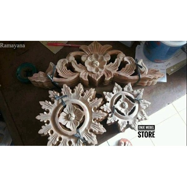 ornamen ukir jepara ukiran tempel kayu mahoni murah