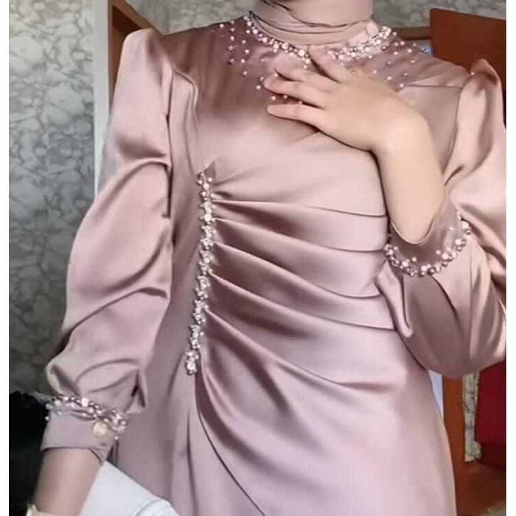 Dress rempel kondangan wanita ootd bridesmaids baju wisuda wedding dress
