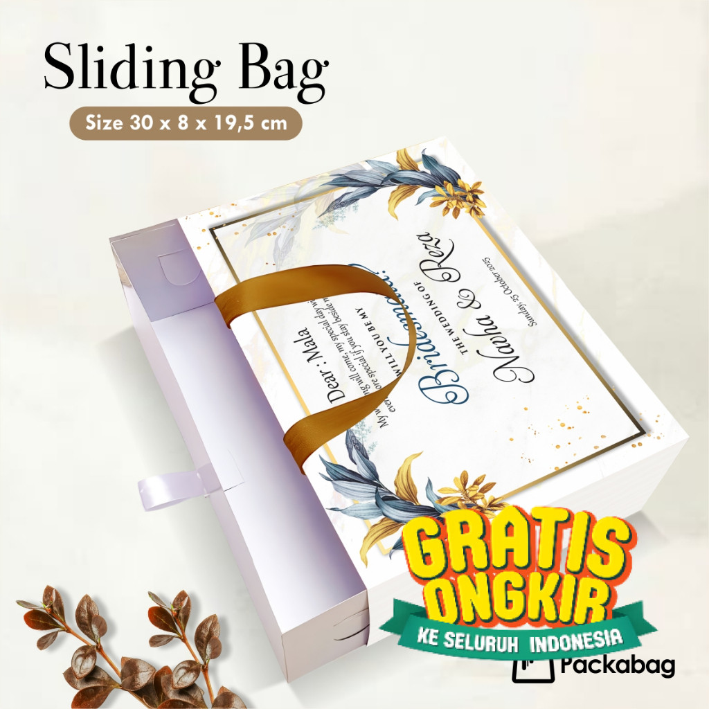PAPER BAG PREMIUM + SLIDING BOX – EKSKLUSIF HAMPERS, WEDDING, BRIDESMAID & LEBARAN/ Ungu Lavender Pi
