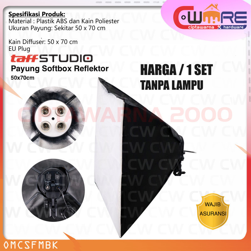 Taff Softbox Single Reflektor Lampu payung lightning studio - BDB CwH2