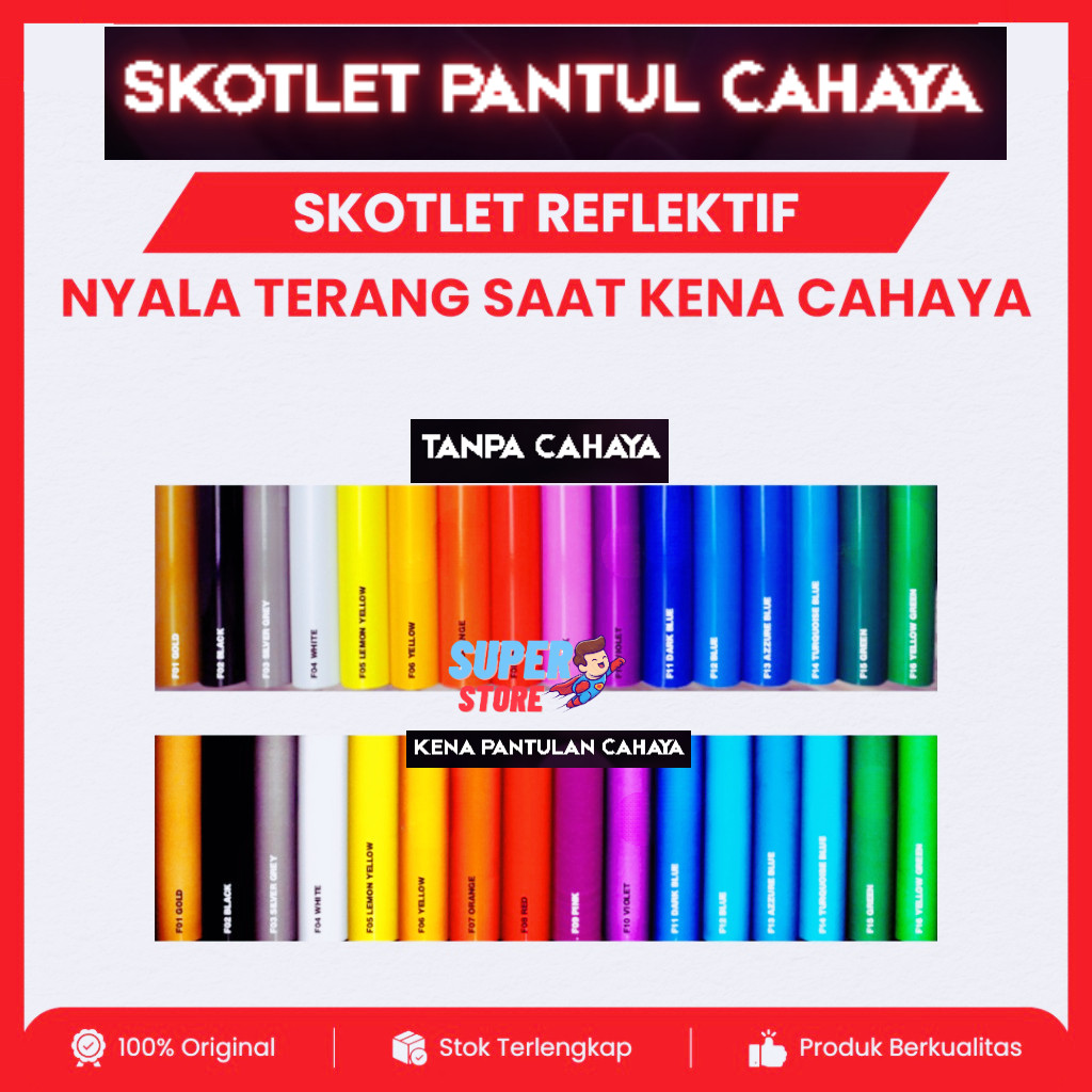 Stiker Skotlet Reflektif Nyala Premium Reflektor Mobil Motor Reflective Terang Mantul Cahaya