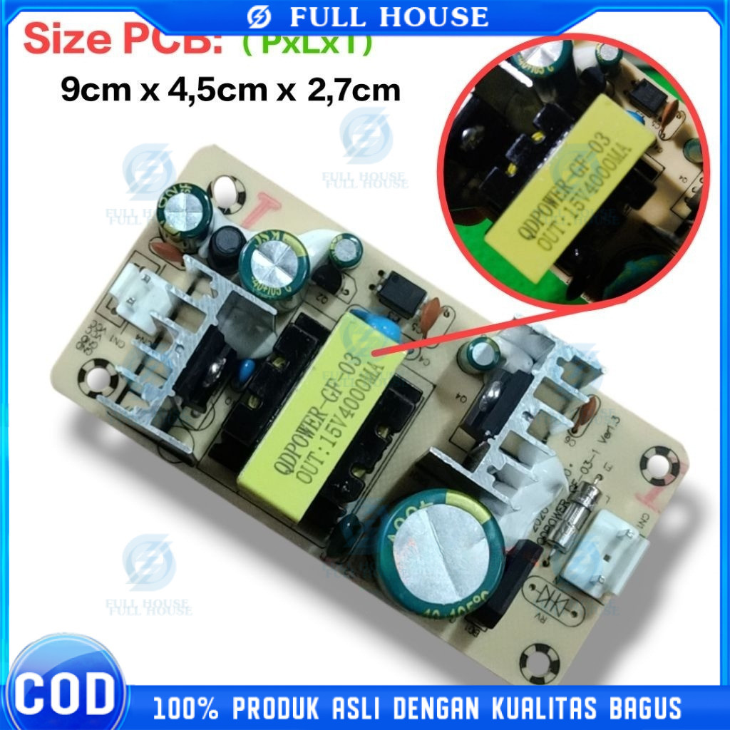 Full House power suplai supply speaker aktif portable 15v 4000mA Tanaka DAT advance NOISE GMC ASATRO