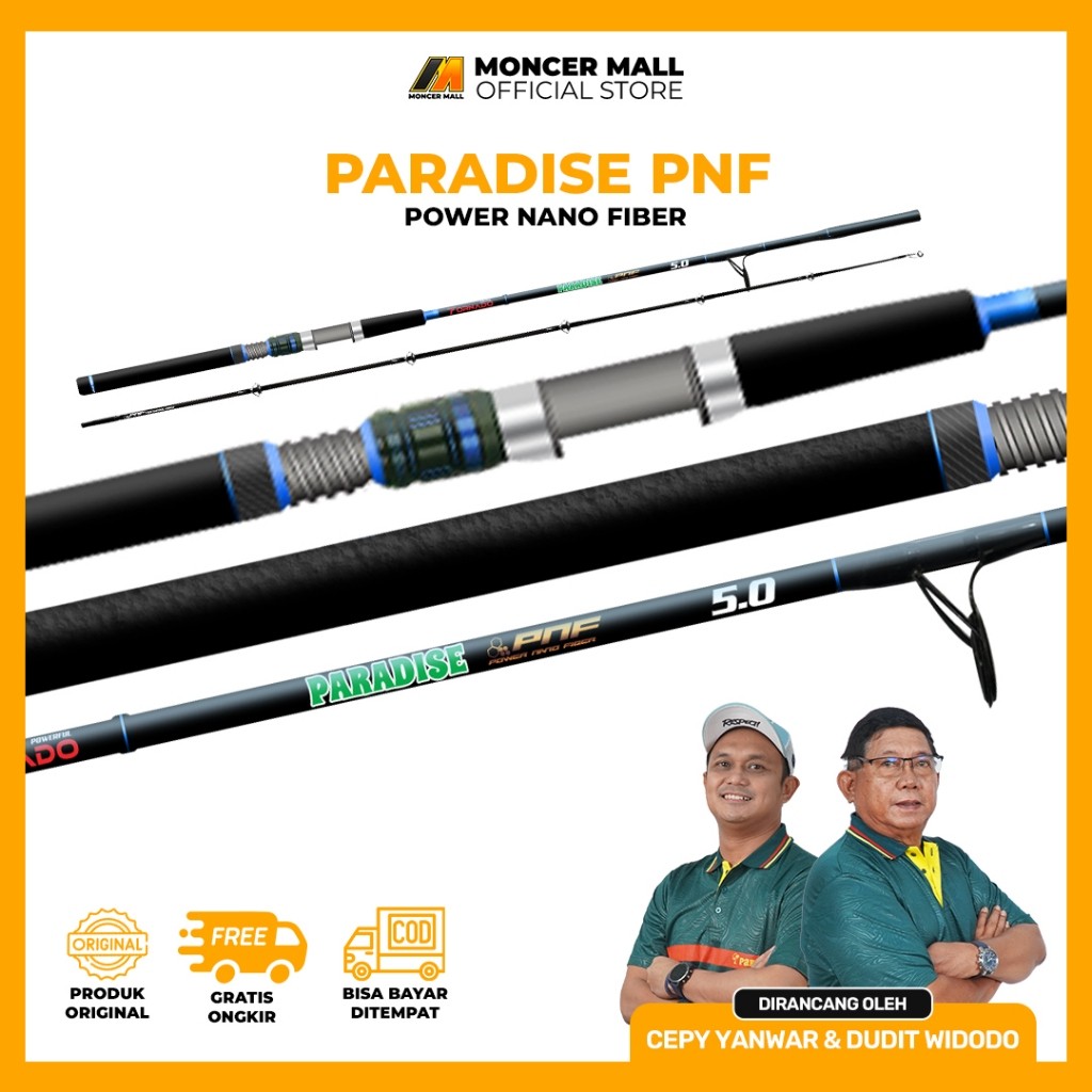 NEW Joran Pancing Spinning Paradise II PNF Material Fiber Solid Reelseat Handle Full EVA Garansi 1 T