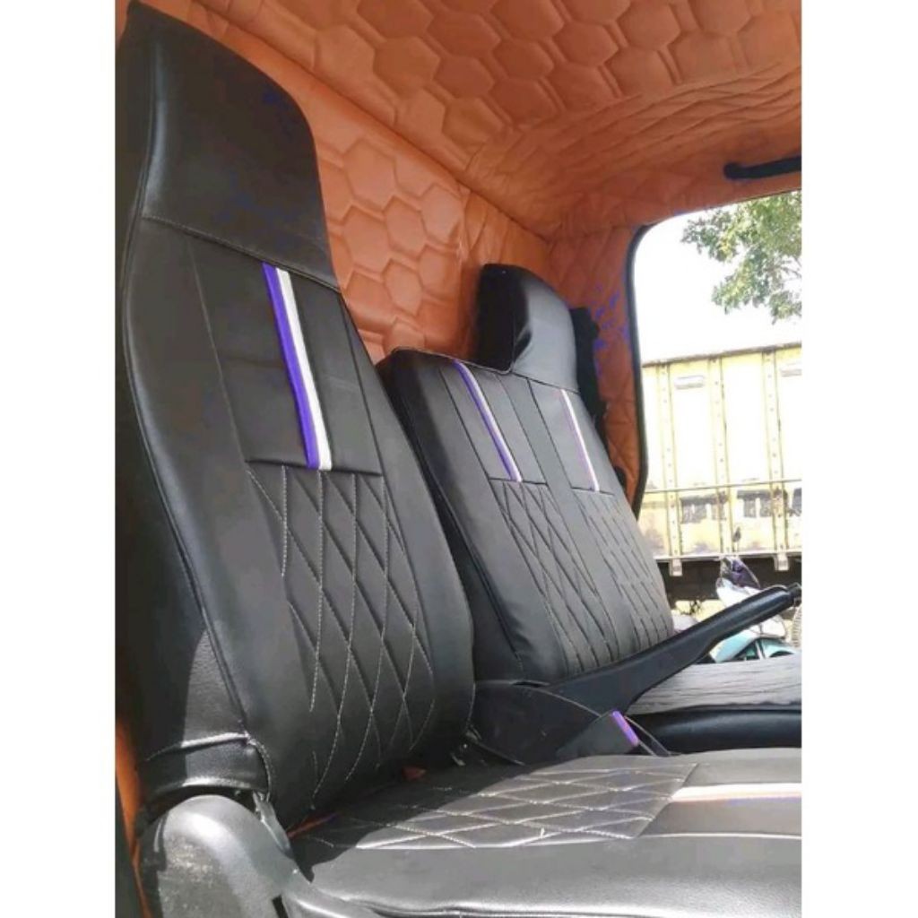 Sarung jok mobil Mitsubishi (Canter Dina Dutro  ps100 umpulung ragasa) pelapis jok mobil kulit Oscar